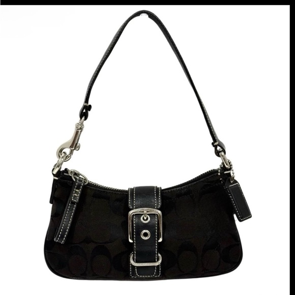 Coach Handbags - Coach VINTAGE Mini Hampton shoulder bag in black signature canvas
